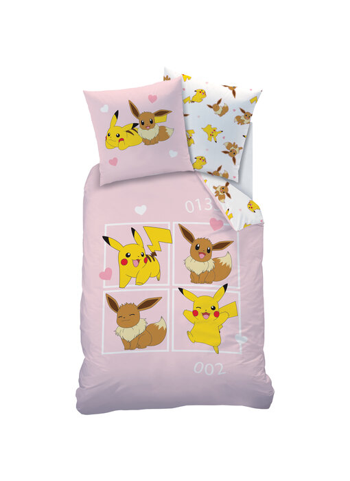 Pokémon Housse de couette Evoli 140 x 200 + 63 x 63 cm Coton