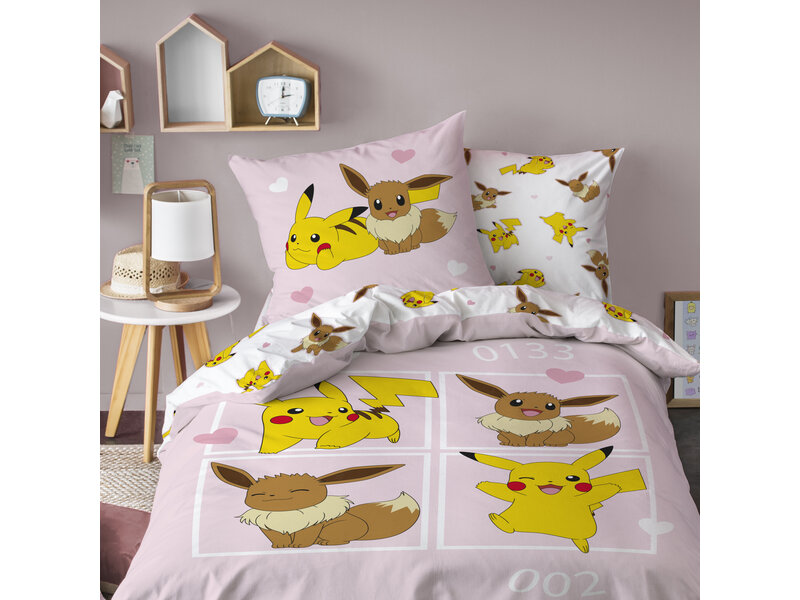 Pokémon Dekbedovertrek Evoli - 140 x 200 + 63 x 63 cm - Katoen