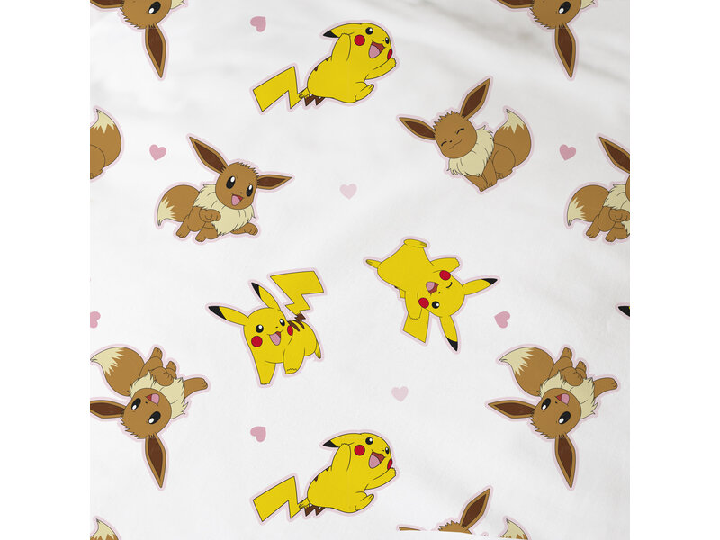 Pokémon Housse de couette Evoli - 140 x 200 + 63 x 63 cm - Coton