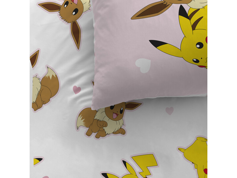 Pokémon Housse de couette Evoli - 140 x 200 + 63 x 63 cm - Coton