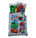 Marvel Avengers Housse de couette Comics - 140 x 200 + 63 x 63 cm - Coton