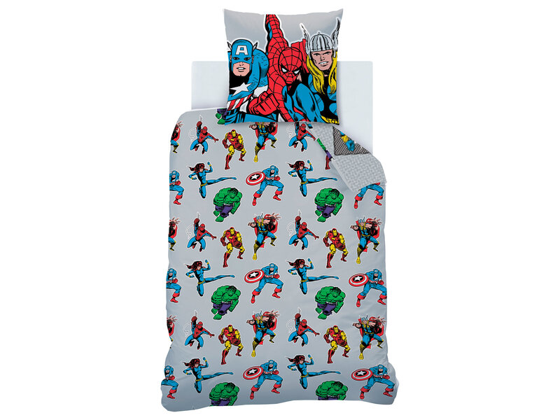 Marvel Avengers Housse de couette Comics - 140 x 200 + 63 x 63 cm - Coton