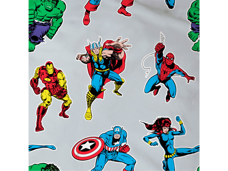Marvel Avengers Housse de couette Comics - 140 x 200 + 63 x 63 cm - Coton