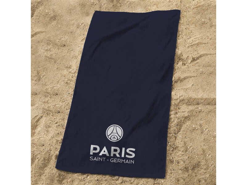 Paris Saint Germain Serviette de bain Blanche - 75 x 150 cm - Coton