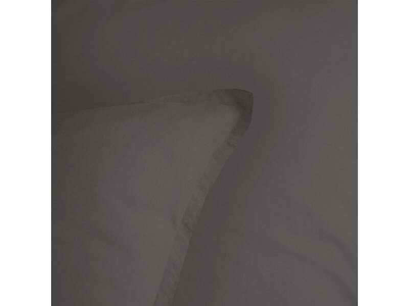 Matt & Rose Housse de couette Anthracite - 260 x 240 + 2x 65 x 65 cm - Coton lavé