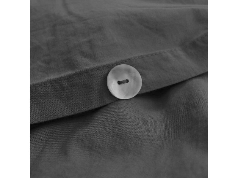 Matt & Rose Housse de couette Anthracite - 260 x 240 + 2x 65 x 65 cm - Coton lavé