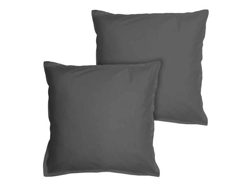 Matt & Rose Bettbezug Anthrazit - 260 x 240 + 2x 65 x 65 cm - Gewaschene Baumwolle