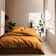 Housse de couette Caramel 240 x 220 + 65 x 65 Coton lavé
