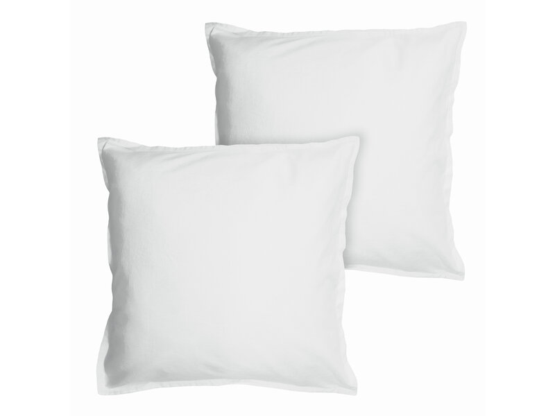 Matt & Rose Housse de couette Blanche - 240 x 220 + 2x 65 x 65 cm - Coton lavé