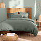Housse de couette Vert mousse 260 x 240 + 65 x 65 Coton lavé