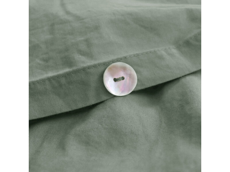 Matt & Rose Housse de couette Vert mousse - 260 x 240 + 2x 65 x 65 cm - Coton lavé