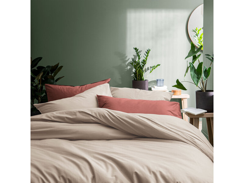 Matt & Rose Dekbedovertrek Naturel - 260 x 240 + 2x 65 x 65 cm - Gewassen Katoen