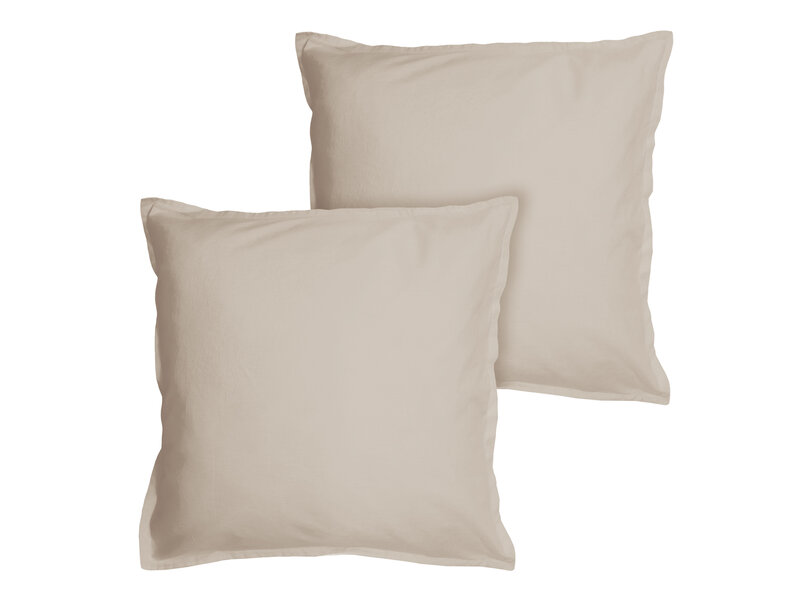 Matt & Rose Dekbedovertrek Naturel - 260 x 240 + 2x 65 x 65 cm - Gewassen Katoen