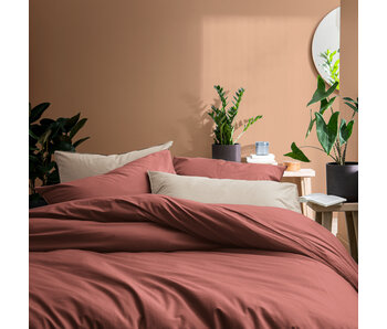 Matt & Rose Dekbedovertrek Terracotta 240 x 220 + 65 x 65 Gewassen katoen