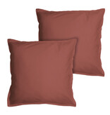 Matt & Rose Dekbedovertrek Terracotta - 240 x 220 + 2x 65 x 65 cm - Gewassen katoen