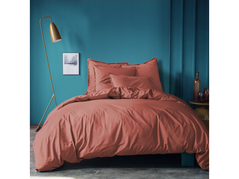 Matt & Rose Housse de couette Terracotta - 260 x 240 + 2x 65 x 65 cm - Coton lavé