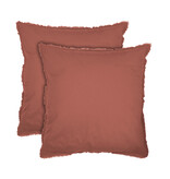 Matt & Rose Dekbedovertrek Terracotta - 260 x 240 + 2x 65 x 65 cm - Gewassen Katoen