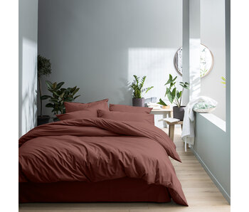 Matt & Rose Bettbezug Weinrot 260 x 240 + 65 x 65 Gewaschene Baumwolle