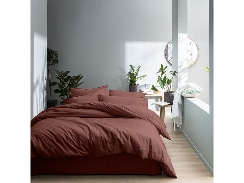 Matt & Rose Bettbezug Weinrot - 260 x 240 + 2x 65 x 65 cm - Gewaschene Baumwolle