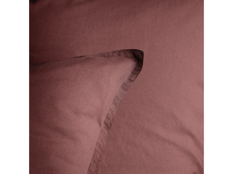 Matt & Rose Bettbezug Weinrot - 260 x 240 + 2x 65 x 65 cm - Gewaschene Baumwolle