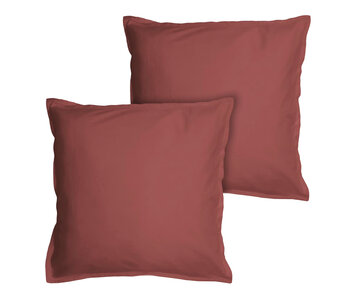 Matt & Rose Kissenbezug-Set Weinrot 65 x 65 cm Gewaschene Baumwolle