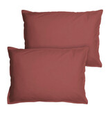 Matt & Rose Set Kussenslopen Wijnrood - 50 x 70 cm - Gewassen Katoen