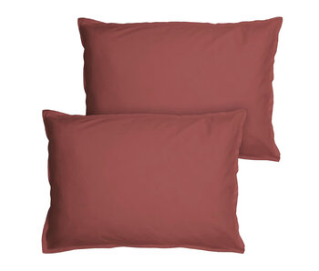 Matt & Rose Set Kussenslopen Wijnrood 50 x 70 cm Gewassen Katoen
