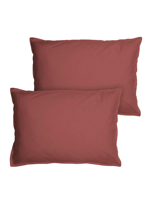 Matt & Rose Set Kussenslopen Wijnrood 50 x 70 cm Gewassen Katoen