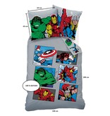 Marvel Avengers Housse de couette Comics - 140 x 200 + 63 x 63 cm - Coton