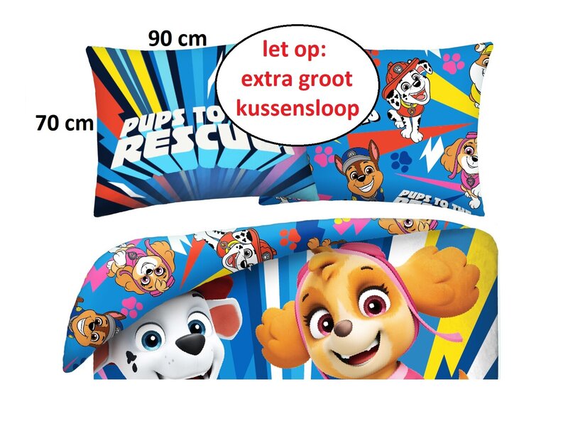 PAW Patrol Dekbedovertrek Duty Calls - 140 x 200 cm + 70 x 90 cm - Katoen