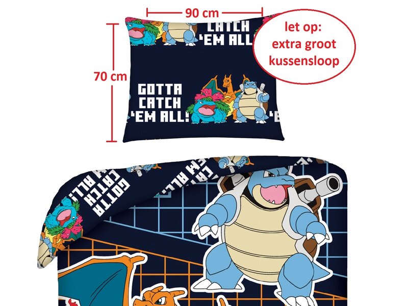 Pokémon Bettbezug Charizard - Einzelbett - 140 x 200 + 70 x 90 cm - Polyester