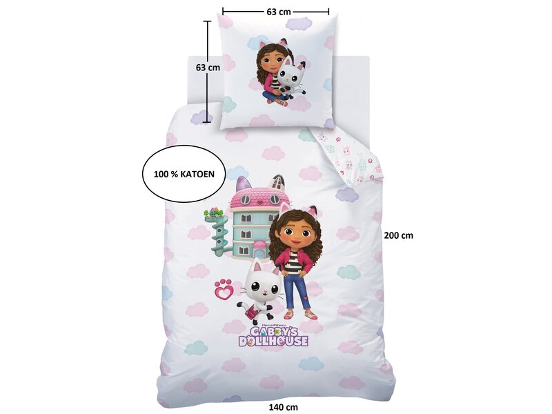 Gabby's poppenhuis Duvet cover Magique World - 140 x 200 + 63 x 63 cm - Cotton