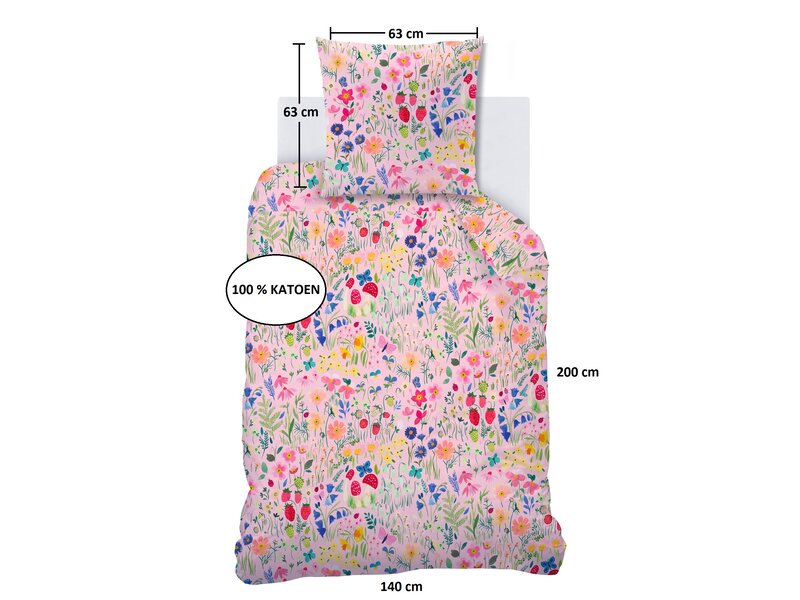 Wee Blue Bell Dekbedovertrek Jardin Secret - 140 x 200 + 63 x 63 cm - Katoen