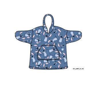 Disney Lilo & Stitch Couverture polaire à capuche Ohana pour adulte en polyester (taille unique)