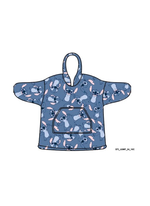 Disney Lilo & Stitch Couverture polaire à capuche Ohana pour adulte en polyester (taille unique)