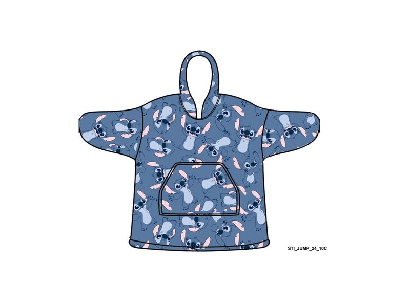 Disney Lilo & Stitch Couverture polaire à capuche, Ohana - Adulte - Taille unique - Polyester