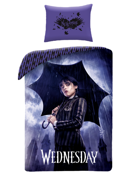Wednesday Duvet cover Nevermore 140 x 200 + 70 x 90 cm Polyester
