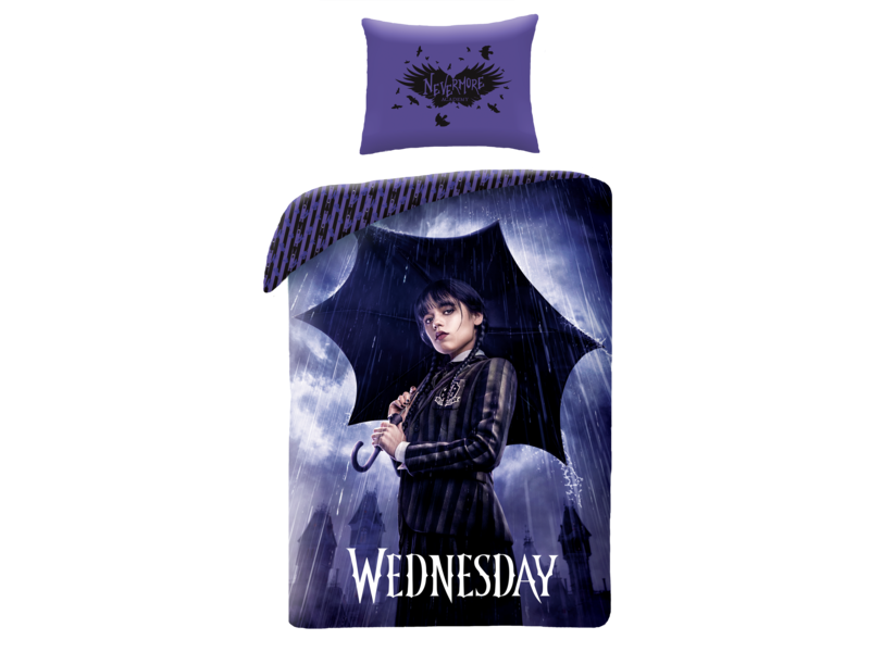 Wednesday Duvet cover Nevermore - 140 x 200 + 70 x 90 cm - Polyester