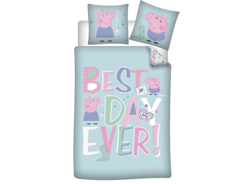 Peppa Pig Dekbedovertrek Best Day - 140 x 200 + 63 x 63 cm - Polyester
