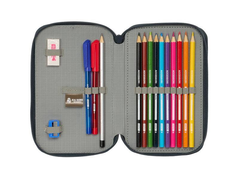 Real Madrid Trousse Champions garnie - 29 pièces - 19,5 x 12,5 x 4 cm - Polyester
