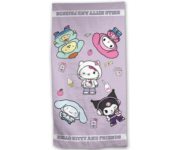 Hello Kitty & Friends Serviette de plage Hello Kitty Kuromi My Melody 90 x 170 cm Coton