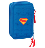 Superman Superhero Filled Pencil Case - 37 Pieces - 19.5 x 12.5 x 5.5 cm - Polyester