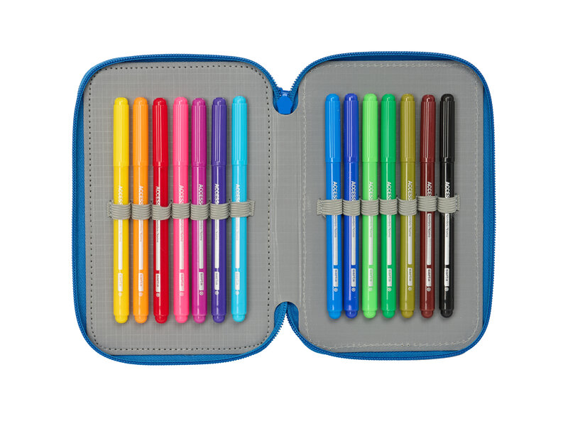 Superman Superhero Filled Pencil Case - 37 Pieces - 19.5 x 12.5 x 5.5 cm - Polyester