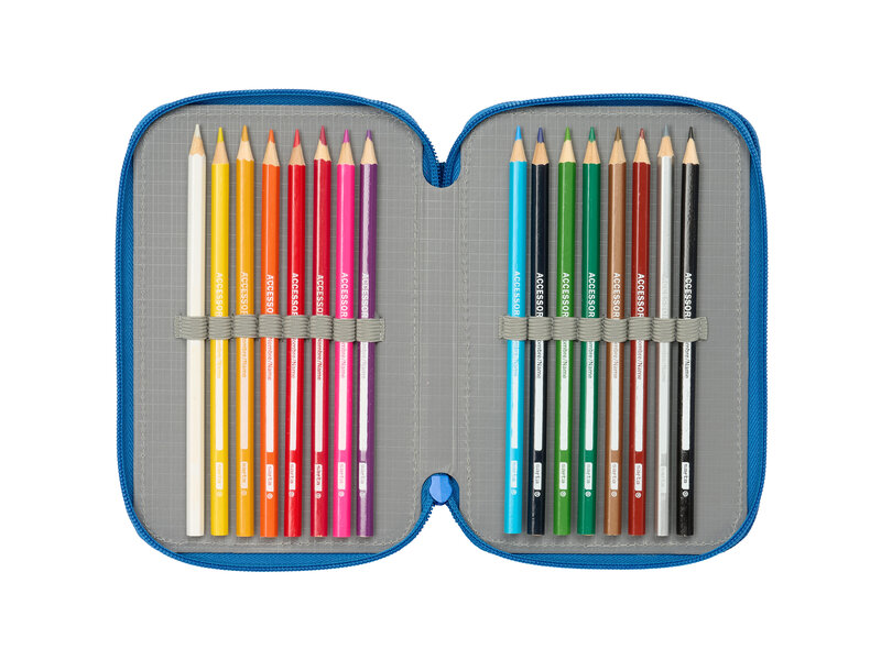 Superman Superhero Filled Pencil Case - 37 Pieces - 19.5 x 12.5 x 5.5 cm - Polyester