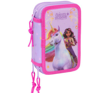Unicorn Academy Gefülltes Federmäppchen Regenbogen (37 Teile) 19,5 x 12,5 x 5,5 cm Polyester