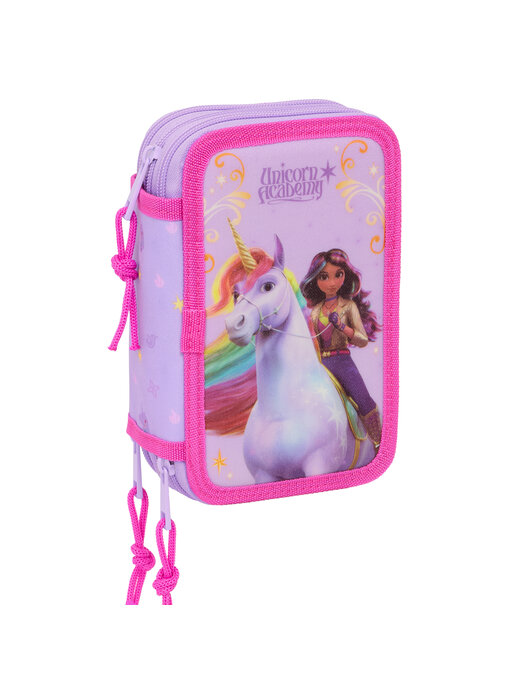 Unicorn Academy Filled Pencil Case Rainbow (37 pieces) 19.5 x 12.5 x 5.5 cm Polyester