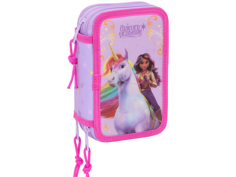 Unicorn Academy Filled Pencil Case Rainbow - 37 pieces - 19.5 x 12.5 x 5.5 cm - Polyester
