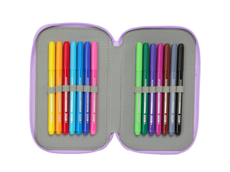 Unicorn Academy Filled Pencil Case Rainbow - 37 pieces - 19.5 x 12.5 x 5.5 cm - Polyester