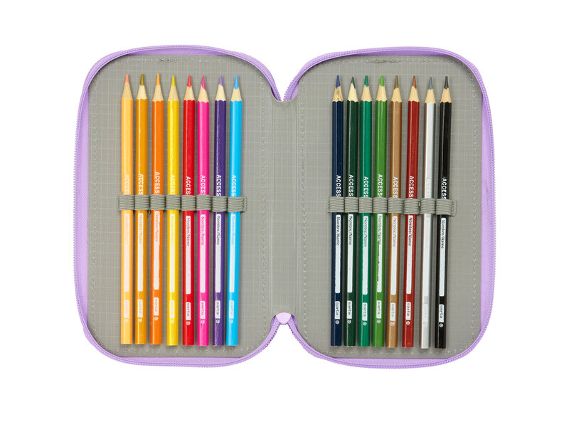 Unicorn Academy Filled Pencil Case Rainbow - 37 pieces - 19.5 x 12.5 x 5.5 cm - Polyester