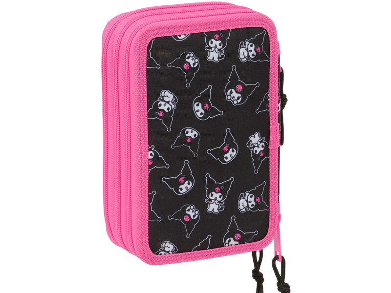 Kuromi Kuromi Federmäppchen mit Füllung – 37 Teile – 19,5 x 12,5 x 5,5 cm – Polyester